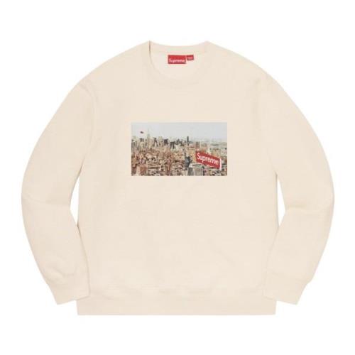 Supreme Begränsad upplaga Aerial Crewneck Sweatshirt Beige, Herr