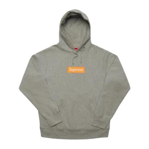 Supreme Grå Box Logo Hoodie Limited Edition Gray, Herr