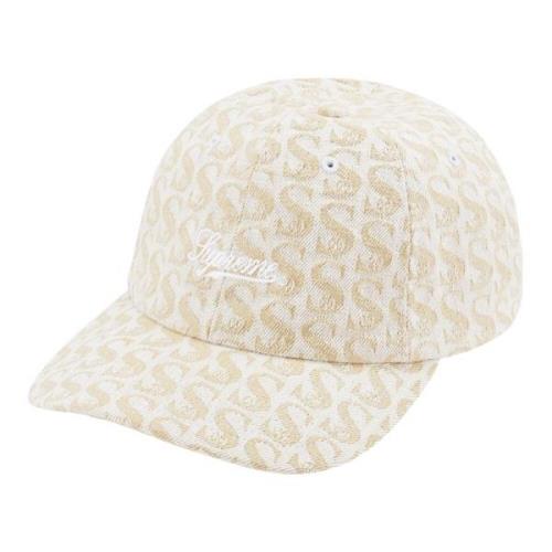 Supreme Monogram Denim 6-Panel Hat Tan Beige, Unisex