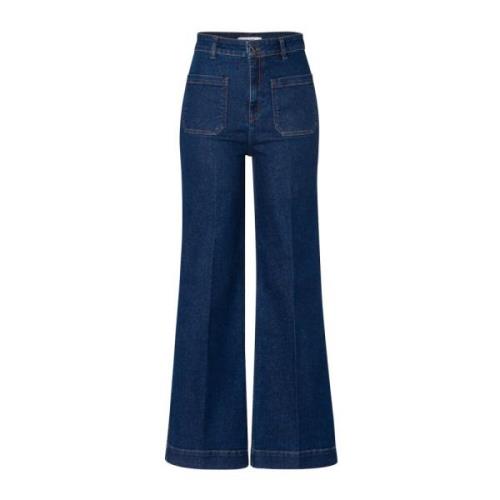 IVY OAK Högmidjade Breda Ben Jeans Blue, Dam