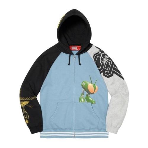 Comme des Garçons Begränsad Upplaga Zip Up Hoodie Dammig Blå Multicolo...