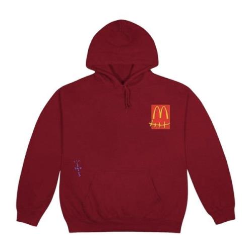 Travis Scott Burgundy Utopia Sticker Hoodie Limited Edition Red, Herr