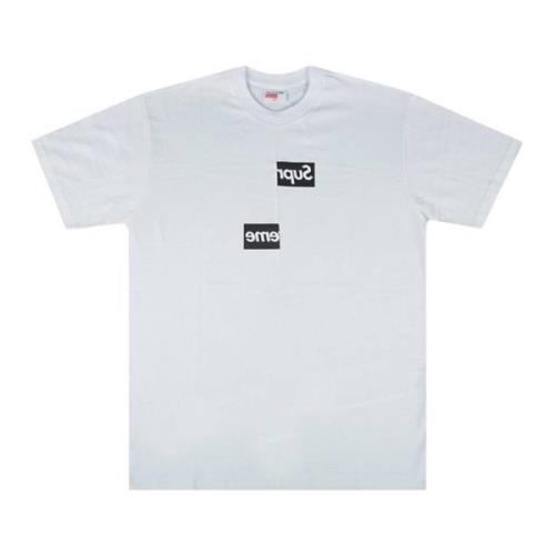 Comme des Garçons Begränsad upplaga Split Box Logo T-shirt White, Herr