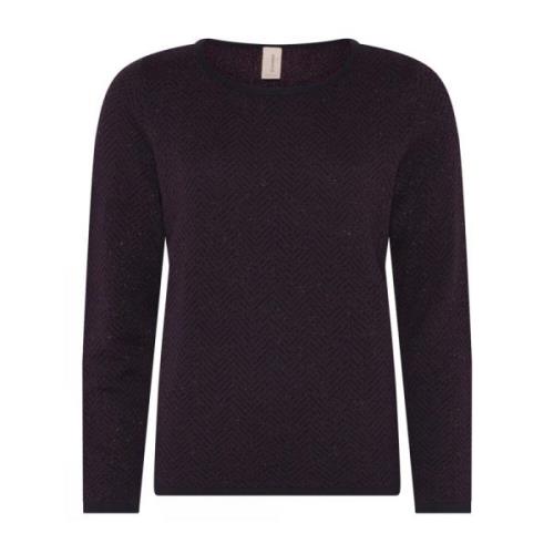 Skovhuus Zig Zag Mönstrad Pullover Blus Mörklila Purple, Dam