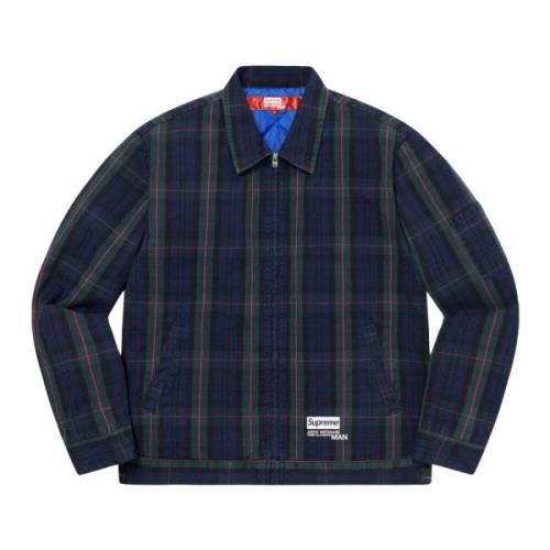 Comme des Garçons Begränsad upplaga tryckt arbetsjacka Navy Plaid Mult...