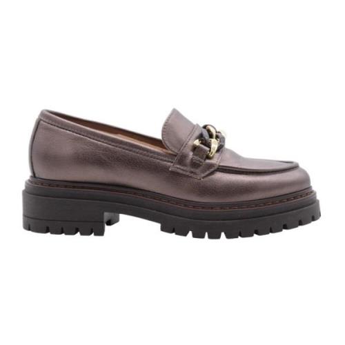 Nerogiardini Flounder Mocassin Skor Brown, Dam