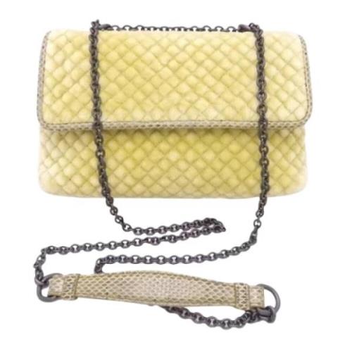 Bottega Veneta Vintage Pre-owned Laeder axelremsvskor Yellow, Dam