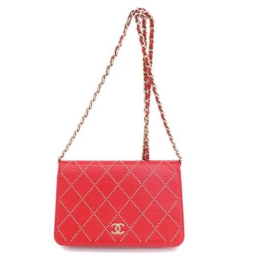 Chanel Vintage Pre-owned Laeder plnbcker Red, Dam