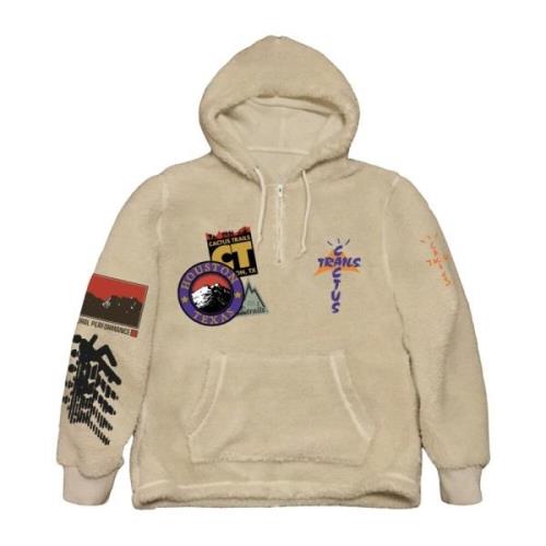 Travis Scott Begränsad upplaga Sherpa Hoodie Naturlig Beige, Herr