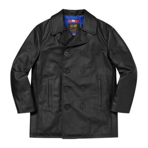 Comme des Garçons Begränsad upplaga Läder Peacoat Svart Black, Herr