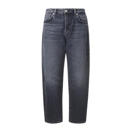 7 For All Mankind Mörk Tvätt Wide Leg Jeans Blue, Dam