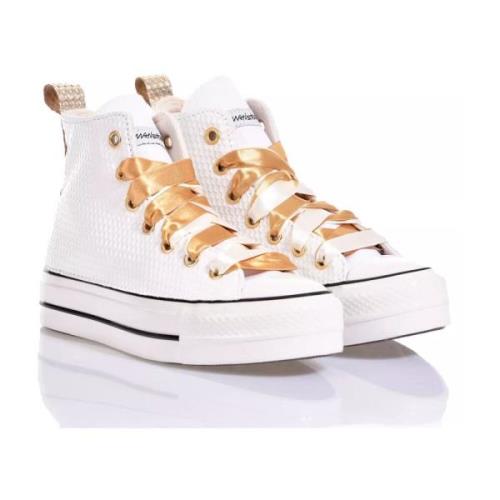 Converse Handgjorda Vita Guld Sneakers White, Dam