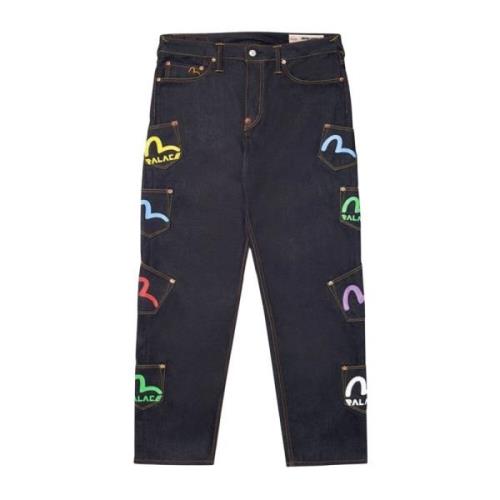 Evisu Begränsad upplaga Multi Pocket Jeans Indigo Multicolor, Herr