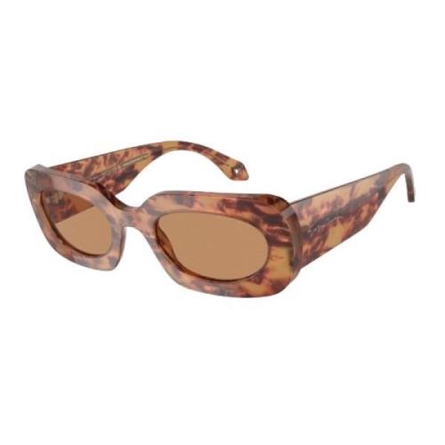 Giorgio Armani Brun Acetat Solglasögon för Kvinnor Brown, Dam