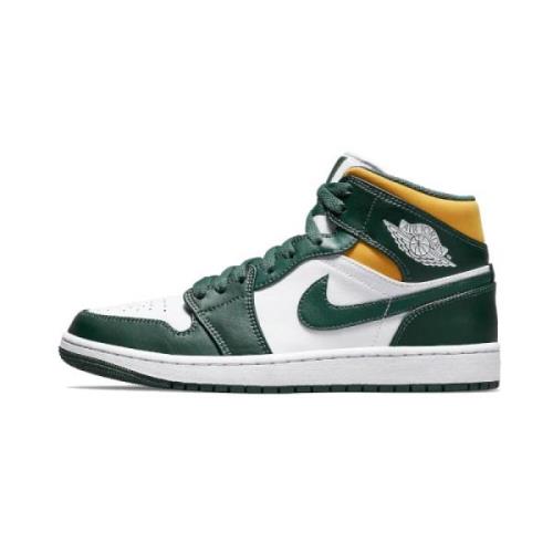 Nike Grön/Gul Air Jordan 1 Mid Sonics Green, Herr