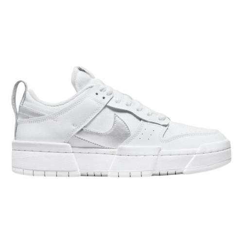 Nike Begränsad Upplaga Vit Silver Dunk Low Disrupt White, Dam