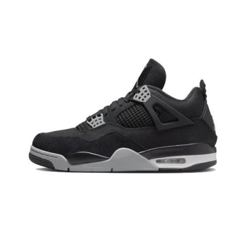 Nike Svart Canvas Air Jordan 4 Black, Herr