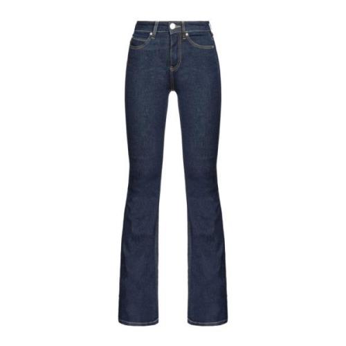 Pinko Marinblå Jeans Elastiskt Bred Ben Blue, Dam