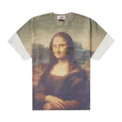 Stone Island Begränsad upplaga Mona Lisa grafisk T-shirt Multicolor, D...