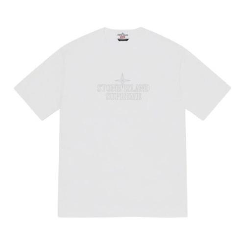 Stone Island Begränsad upplaga broderad logotyp T-shirt topp White, He...