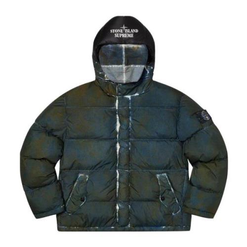 Stone Island Begränsad upplaga Camo Dunjacka Mörk Teal Green, Herr