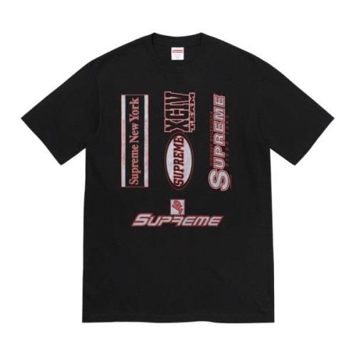 Supreme Begränsad upplaga Multi Logos Tee Svart Black, Herr