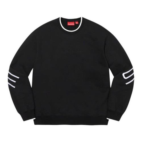 Supreme Svart Crewneck Begränsad Upplaga Stretch Black, Herr