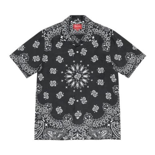 Supreme Bandana Silke Skjorta Svart Begränsad Upplaga Black, Herr