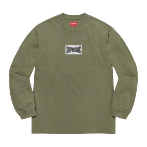 Supreme Begränsad Upplaga Vävd Label Topp Oliv Green, Herr