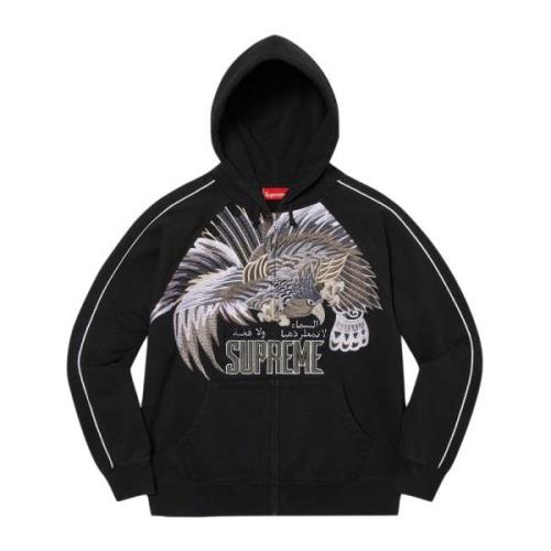 Supreme Begränsad upplaga Falcon Raglan Hoodie Svart Black, Herr