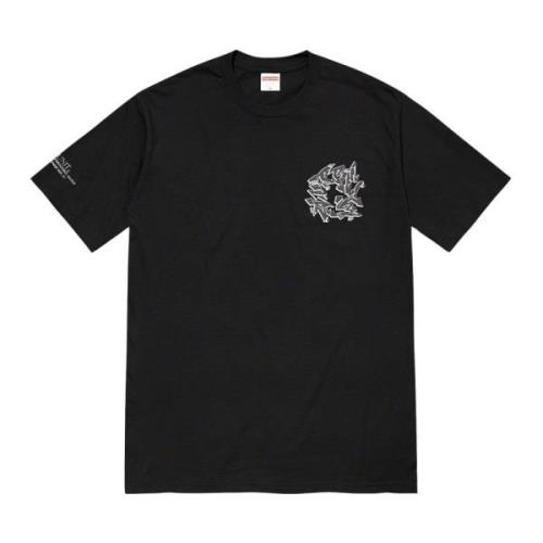 Supreme Svart Bomull Logo Tee Begränsad Upplaga Black, Herr