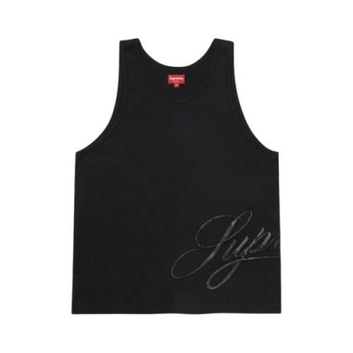 Supreme Svart Mesh Script Tank Top Black, Herr