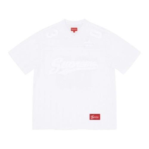 Supreme Begränsad upplaga Mesh Stripe Fotbollströja White, Herr