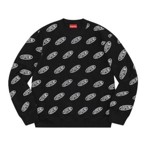 Supreme Vändbar Bomull Crewneck Tröja Black, Herr