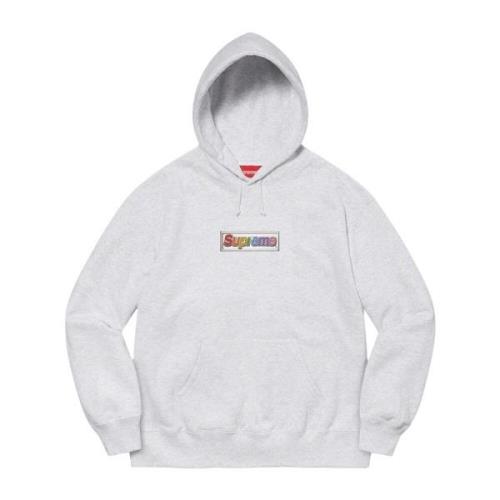 Supreme Begränsad upplaga Bling Box Logo huvtröja Gray, Herr