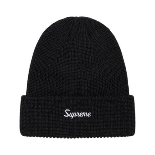 Supreme Svart Loose Gauge Beanie Limited Edition Black, Herr