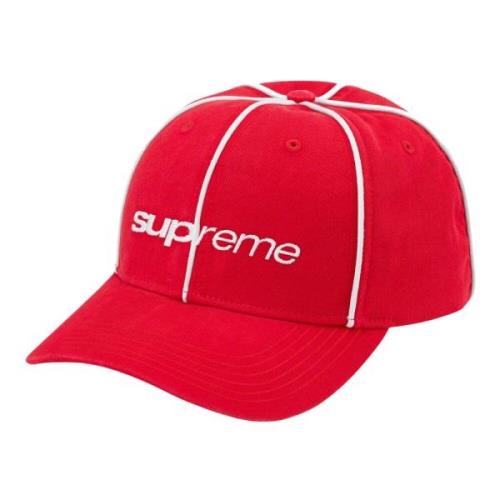 Supreme Röd Piping 6-Panel Keps Limited Edition Red, Unisex