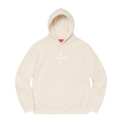 Supreme Begränsad upplaga Cross Box Logo Hoodie Beige, Herr