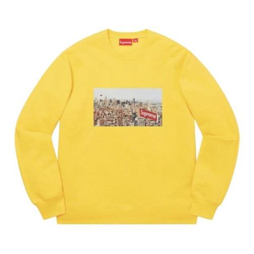 Supreme Begränsad upplaga Stad Aerial Crewneck Sweatshirt Yellow, Herr