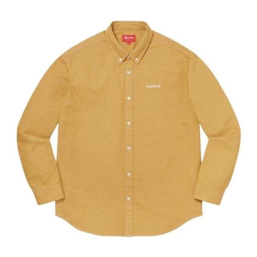 Supreme Klassiskt Logo Denim Skjorta Guld Yellow, Herr