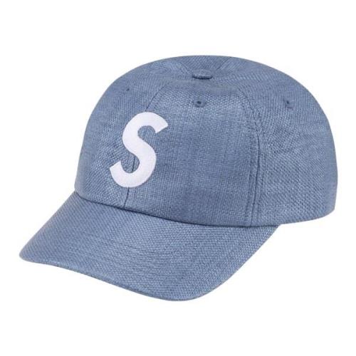 Supreme Begränsad upplaga Raffia S Logo Keps Blue, Herr