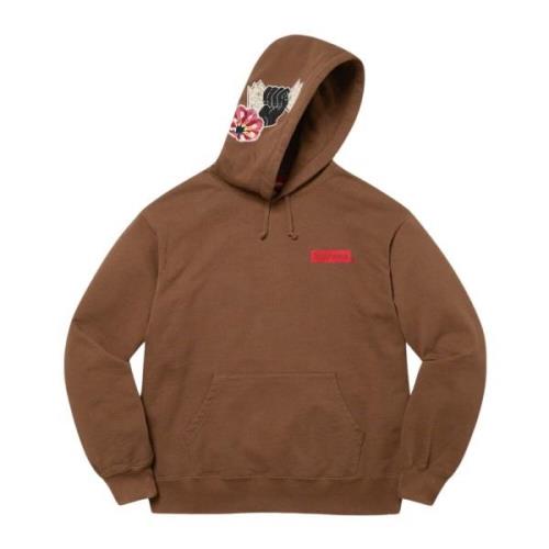 Supreme Begränsad Upplaga Hög Patches Hoodie Brun Brown, Herr