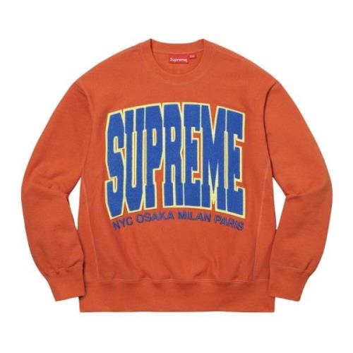 Supreme Begränsad Upplaga Städer Arc Crewneck Bränd Orange Orange, Her...