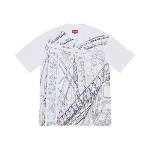 Supreme Begränsad Upplaga Broderad Bridge T-shirt White, Herr