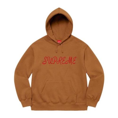 Supreme Begränsad upplaga Script Hoodie Ljusbrun Brown, Herr