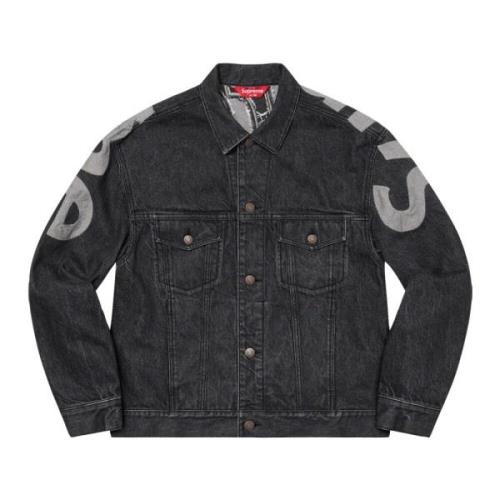 Supreme Svart Denim Truckerjacka Begränsad Upplaga Black, Herr