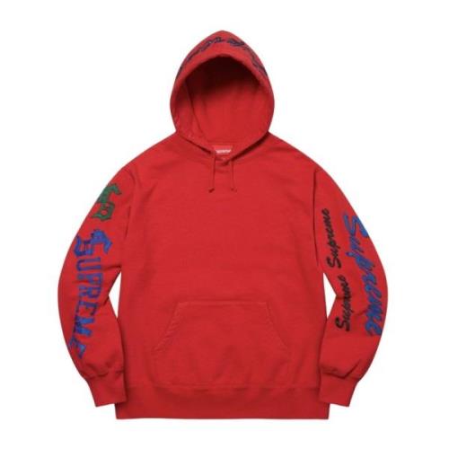 Supreme Röd Multi Logo Hoodie Begränsad Upplaga Red, Herr