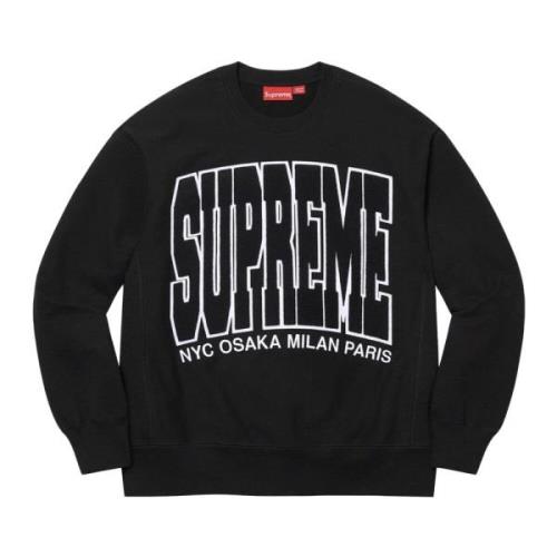 Supreme Begränsad Upplaga Städer Arc Crewneck Svart Black, Herr