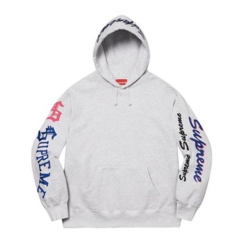 Supreme Begränsad Upplaga Multi Logo Hoodie Gray, Herr