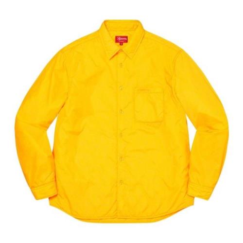 Supreme Begränsad Upplaga Nylon Fylld Skjorta Gul Yellow, Herr